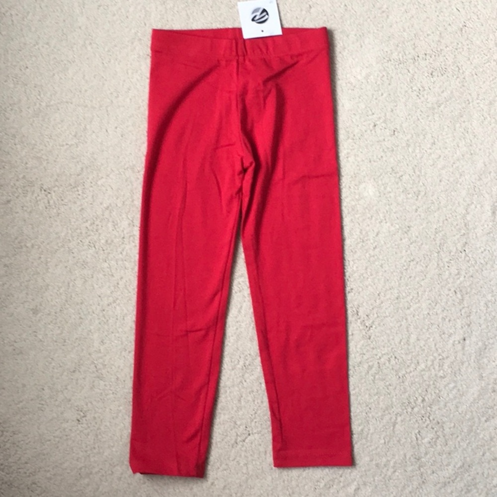 Girls JP Kids Red Leggings NWT 5